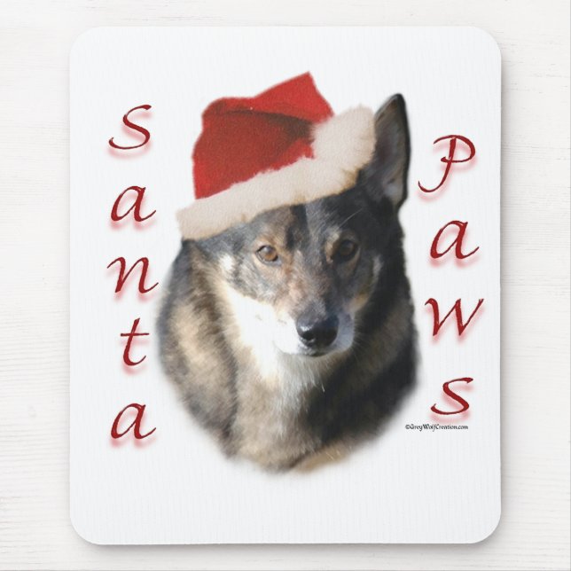 Swedish Vallhund Santa Paws Mouse Mat (Front)