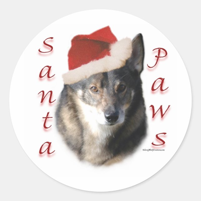 Swedish Vallhund Santa Paws - Sticker (Front)