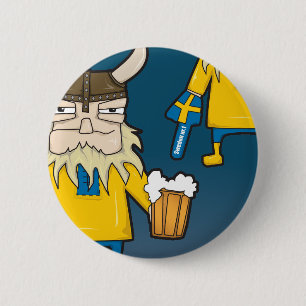 Swedish Viking Fan Button
