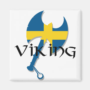 Swedish Viking Sweden flag Axe Magnet