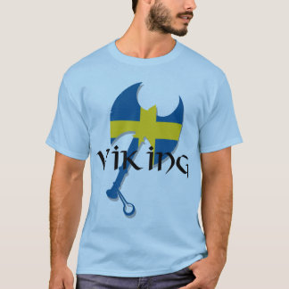 Swedish Viking Sweden flag Axe T-Shirt