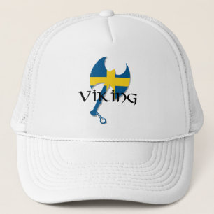 Swedish Viking Sweden flag Axe Trucker Hat