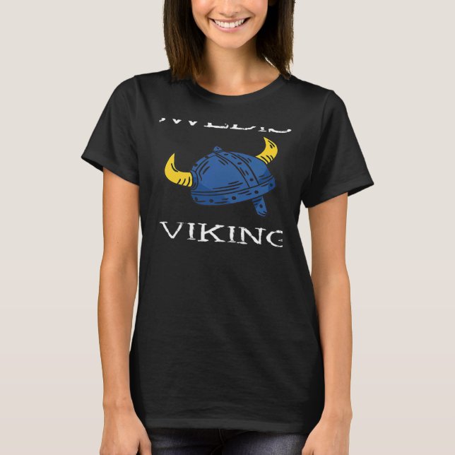 Swedish Viking Sweden Flag Sverige Country Nordic  T-Shirt (Front)