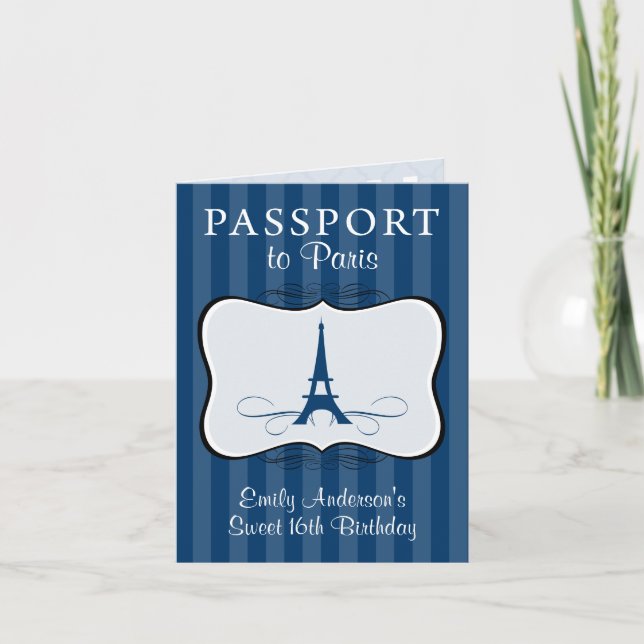 Swee 16th Birthday Passport Invitation (Front)