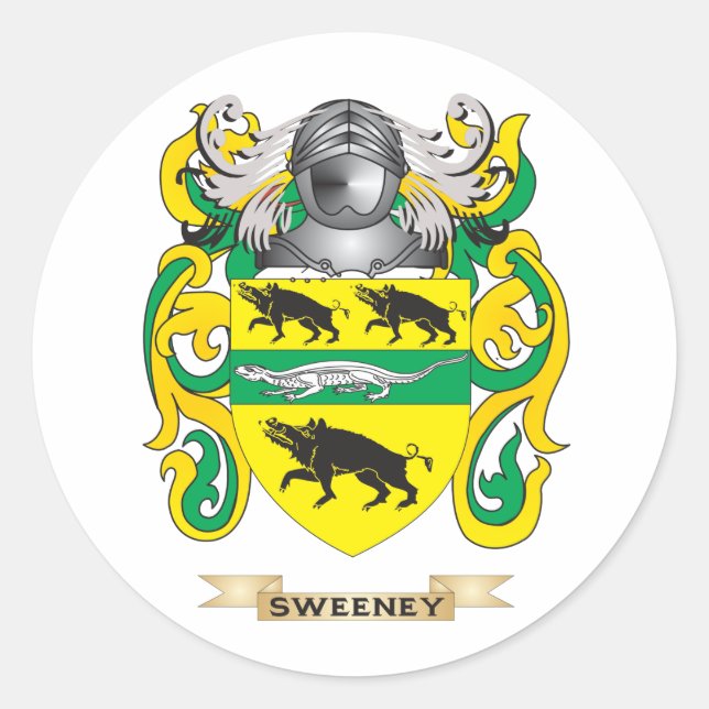 Sweeney Coat of Arms (Family Crest) Classic Round Sticker (Front)