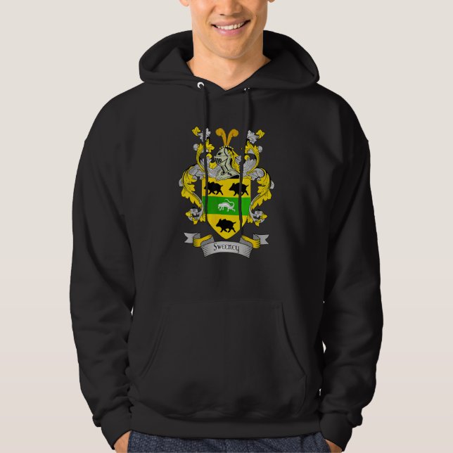 Sweeney Coat Of Arms Sweeney Surname Family Crest Hoodie (Front)