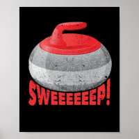 Sweep Curling Players Rock Stone Broom Winter