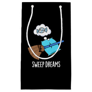 Sweep Dreams Funny Broom Pun Dark BG Small Gift Bag
