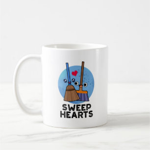 Sweep Hearts Funny Sweet Hearts Broom Pun  Coffee Mug