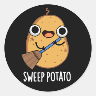 Sweep Potato Funny Sweet Potato Pun Dark BG Classic Round Sticker