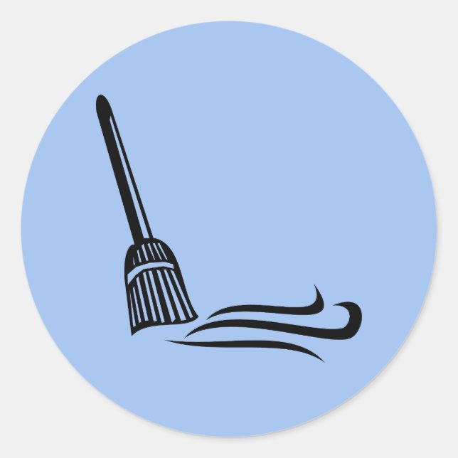 Sweeping Broom - Clean Sweep Classic Round Sticker (Front)