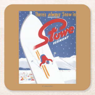 Sweeping S - There's Always Snow Promo Poster Square Paper Coaster