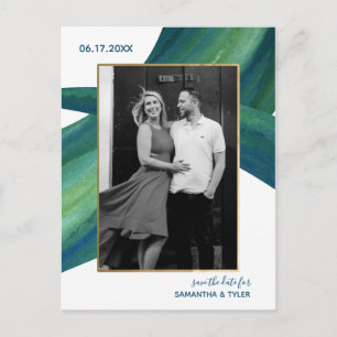Sweeping Seagrass Wedding Save The Date Photo Post Postcard