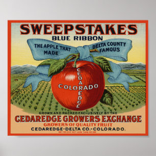 Sweepstakes Fruit Crate Label Poster