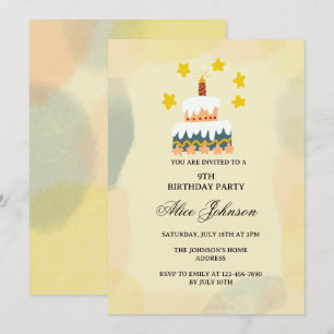 Sweer Birthday Cake Birthday Invitation