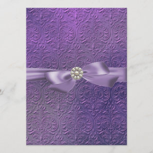 Sweet16 Bow & Damask Birthday Invite