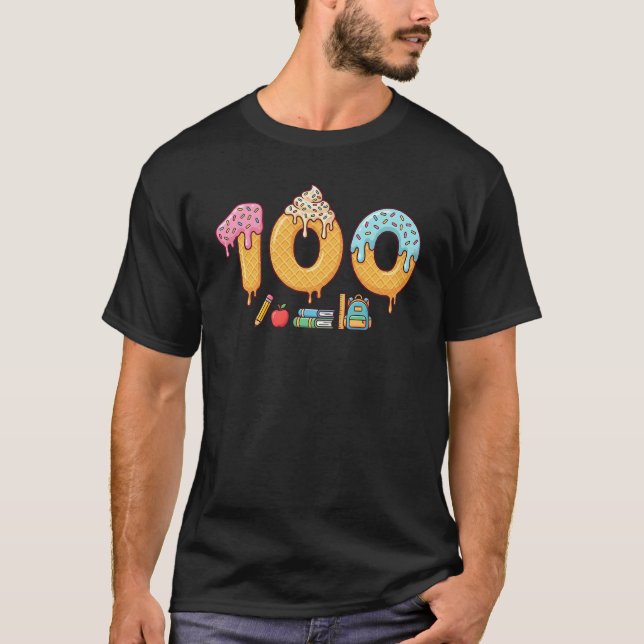 Sweet 100 Days of School Ice Cream Celebration  T-Shirt (Front)