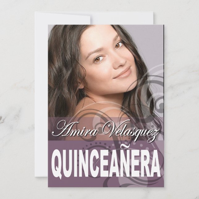 Sweet 15 Quinceañera Photo Birthday Party Invitation (Front)