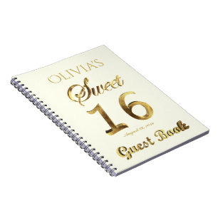 Sweet 16 16th Anniversary Guest Book Gold