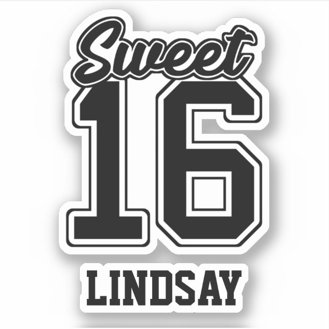 Sweet 16 16th Birthday Decor Sporty Custom Name (Front)