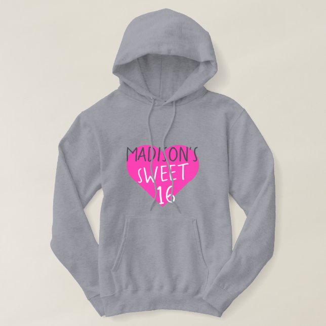 Sweet 16 16th Birthday  Hoodie (Design Front)