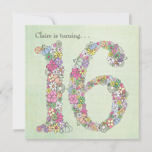 Sweet 16 16th Birthday Party Custom Invitation