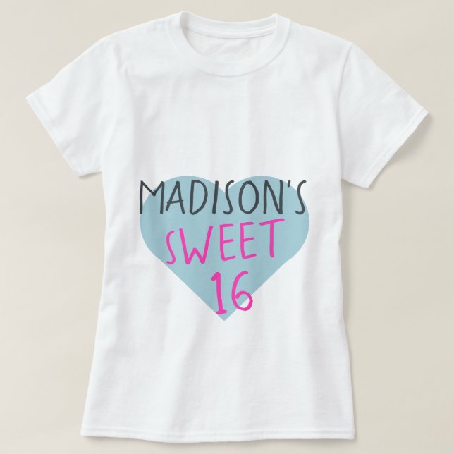 Sweet 16 16th Birthday T-Shirt (Design Front)
