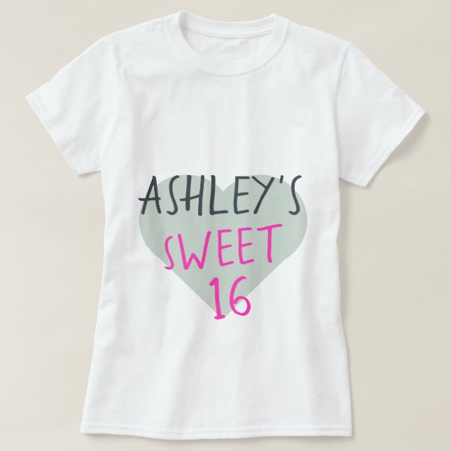 Sweet 16 16th Birthday T-Shirt (Design Front)