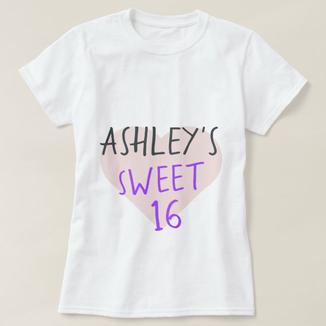 Sweet 16 16th Birthday T-Shirt (Design Front)