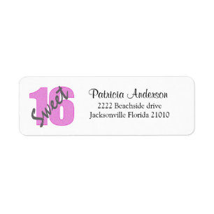 Sweet 16 Address Labels