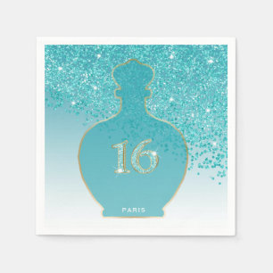 Sweet 16 Azure Fragrance, Teal Paris Boutique Napkin
