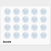 Sweet 16 baby blue silver glitter dust Thank You  Classic Round Sticker (Sheet)