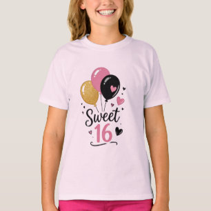 Sweet 16 Balloons Teen Girls Graphic T-Shirt