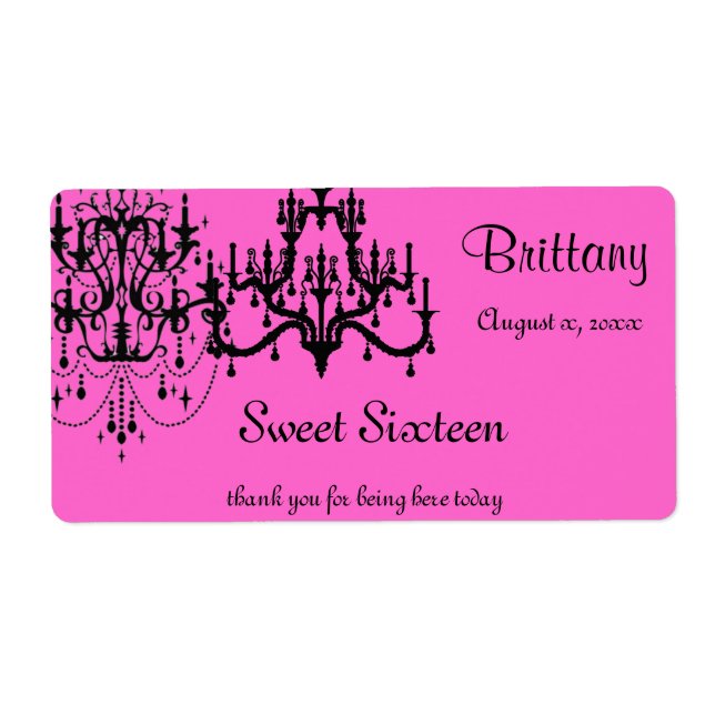 Sweet 16, Bat Mitzvah, Chandelier, Water (Front)