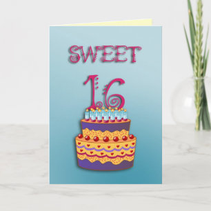 Sweet 16 Birthday Cake card