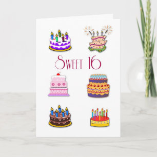 Sweet 16 Birthday Cakes Invitation