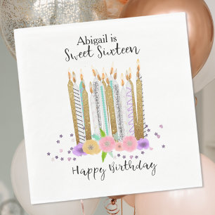 Sweet 16 Birthday Candles Napkin