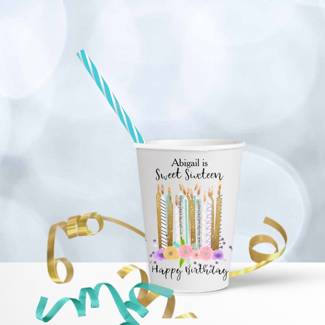 Sweet 16 Birthday Candles  Paper Cups (Creator Uploaded)