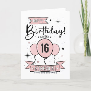 Sweet 16 Birthday Card