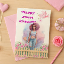 Sweet 16 Birthday Card for Girls