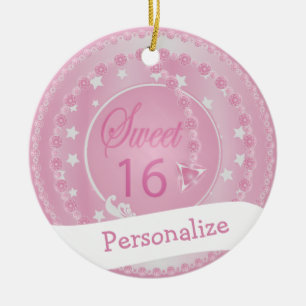 Sweet 16 - Birthday Ceramic Tree Decoration