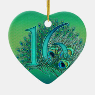 sweet 16 birthday decorated age number ceramic tree decoration