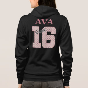 Sweet 16 Birthday Girl Rose Colour Typography Hoodie