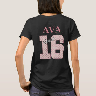Sweet 16 Birthday Girl Rose Colour Typography T-Shirt