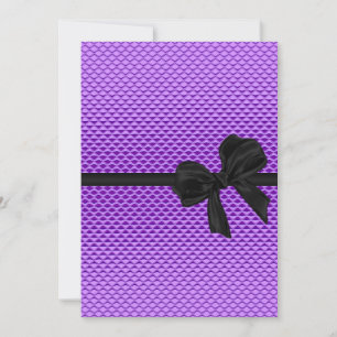 Sweet 16 Birthday Glam Purple Glitter Black Bow 2 Invitation