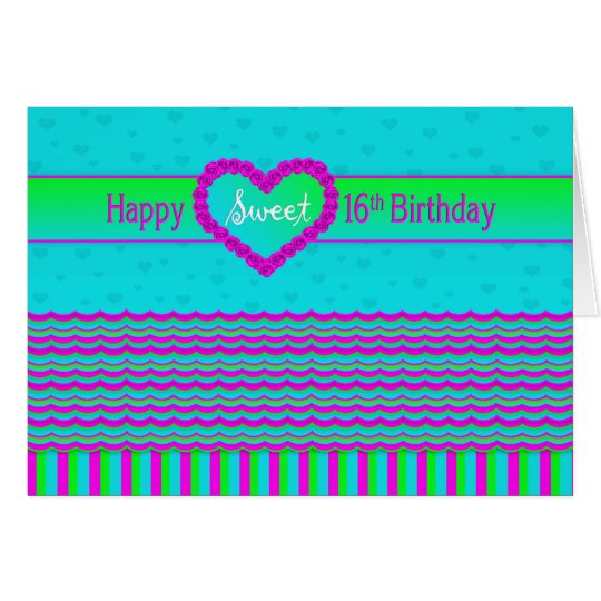 Sweet 16 Birthday Greeting - Feminine - Modern Card