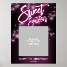 Sweet 16 Birthday Hot Pink Neon Glow Dark Party