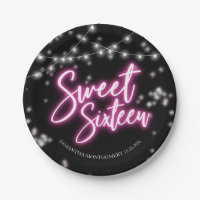 Sweet 16 Birthday Hot Pink Neon-Themed Party