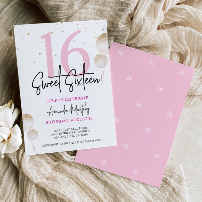 Sweet 16 Birthday Invitation  (Sweet 16 Invitation)