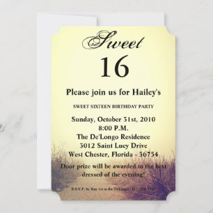 Sweet 16 Birthday Invite Sunrise Pathway Walkway P